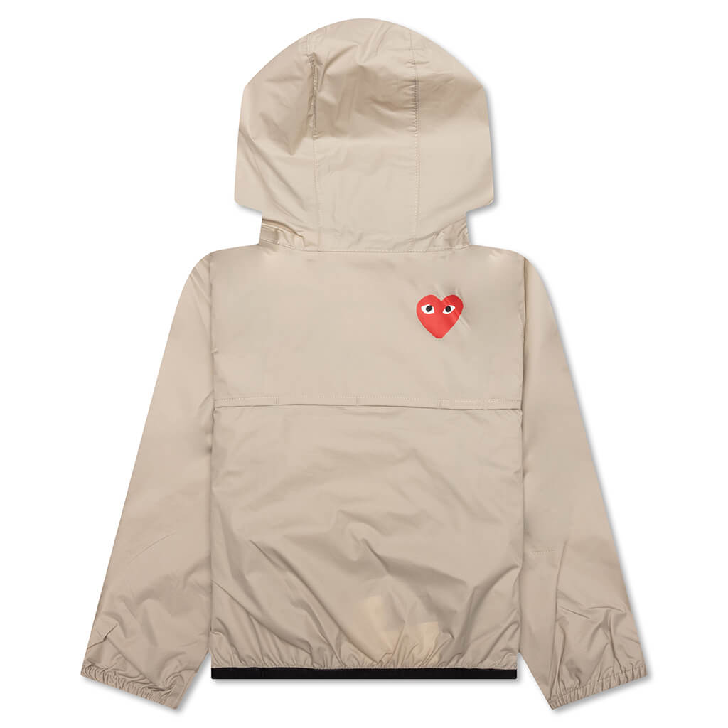 Comme des Garcons Play x K-Way Kids Half Zip Jacket - Beige - COMME DES GARCONS