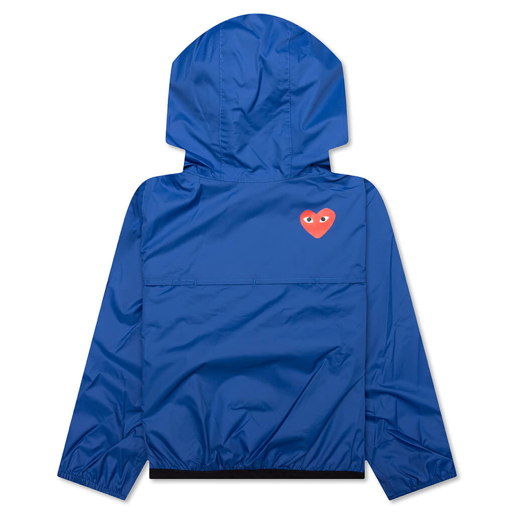 Comme des Garcons Play x K-Way Kids Half Zip Jacket - Blue - COMME DES GARCONS