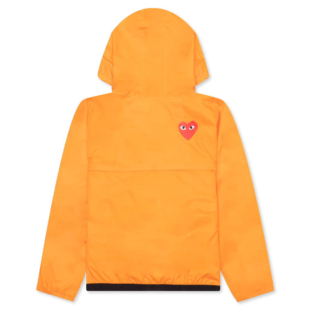 Comme des Garcons Play x K-Way Kids Half Zip Jacket - Orange - COMME DES GARCONS
