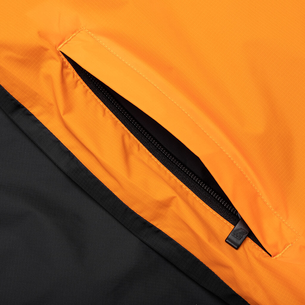 Comme des Garcons Play x K-Way Logos Full Zip Jacket - Orange/Black - COMME DES GARCONS