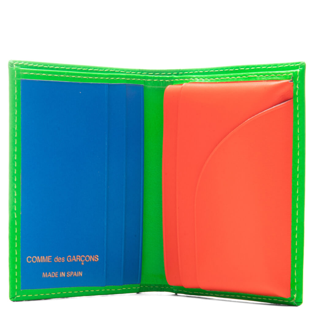 Super Fluo Wallet Green Comme des garcons – Гарантія оригінальності – вид ззаду