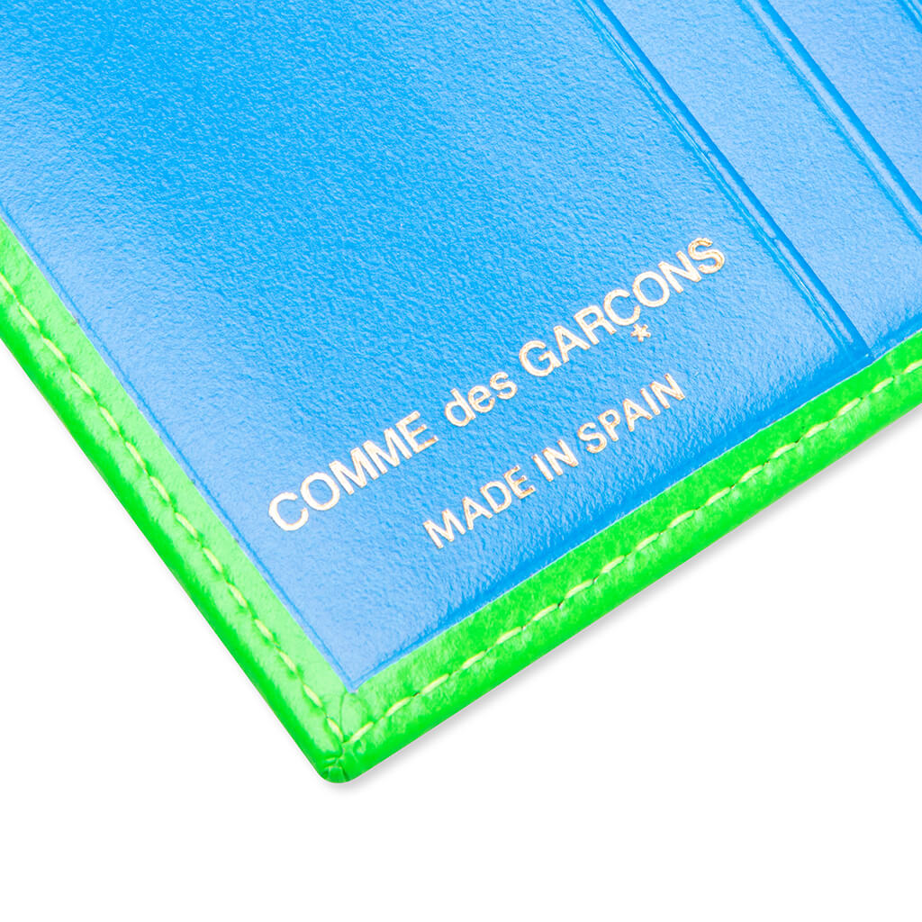 Super Fluo Wallet Green Comme des garcons – Гарантія оригінальності – вид ззаду