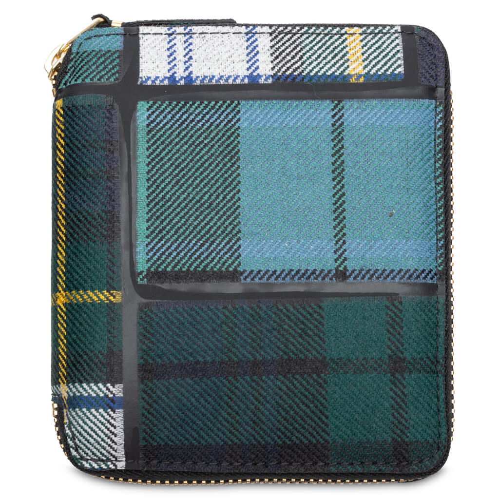 Tartan Patchwork Wallet Green Comme des garcons – Гарантія оригінальності – боковий вид