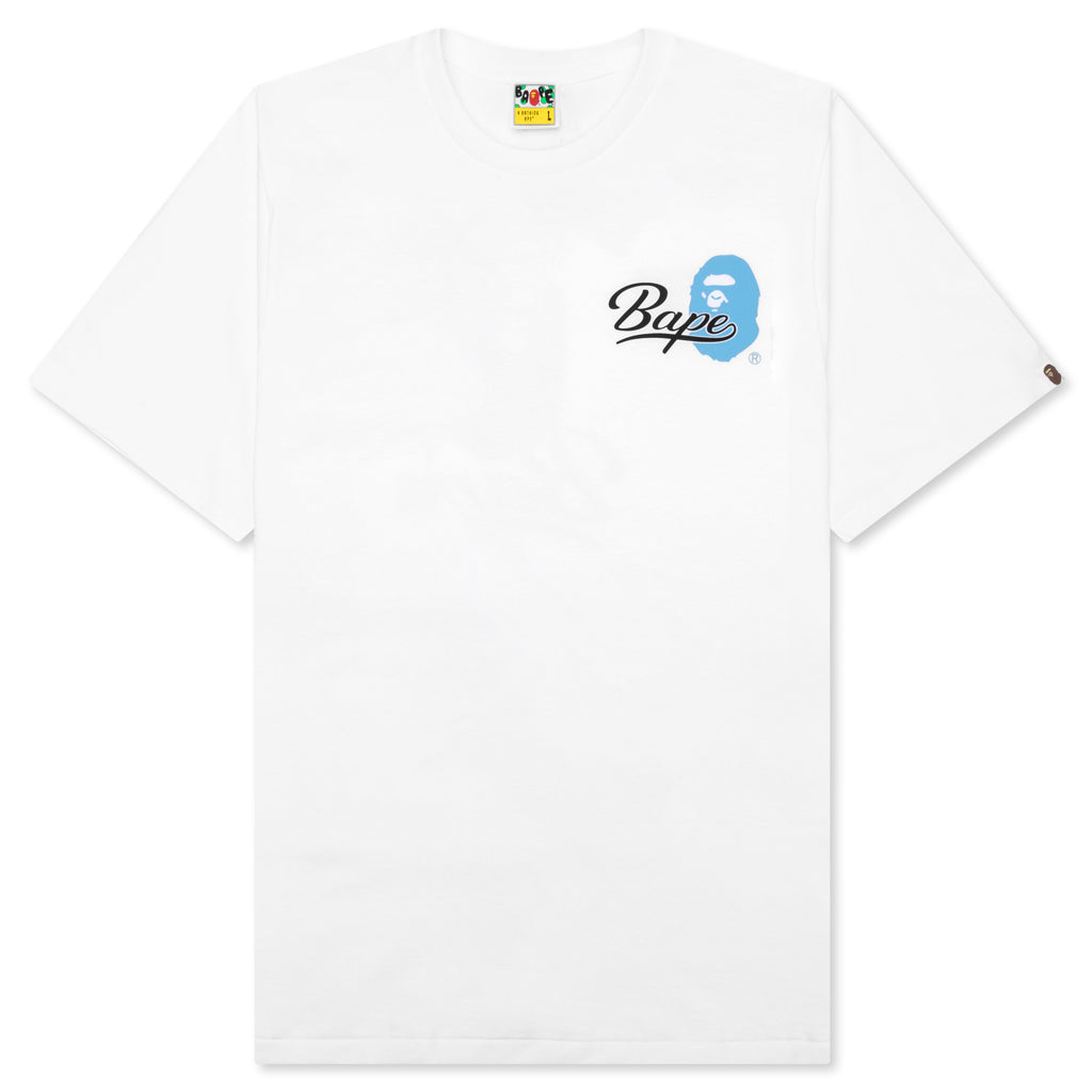 Cursive College Logo Relaxed Fit Tee A bathing ape – Гарантія оригінальності – боковий вид