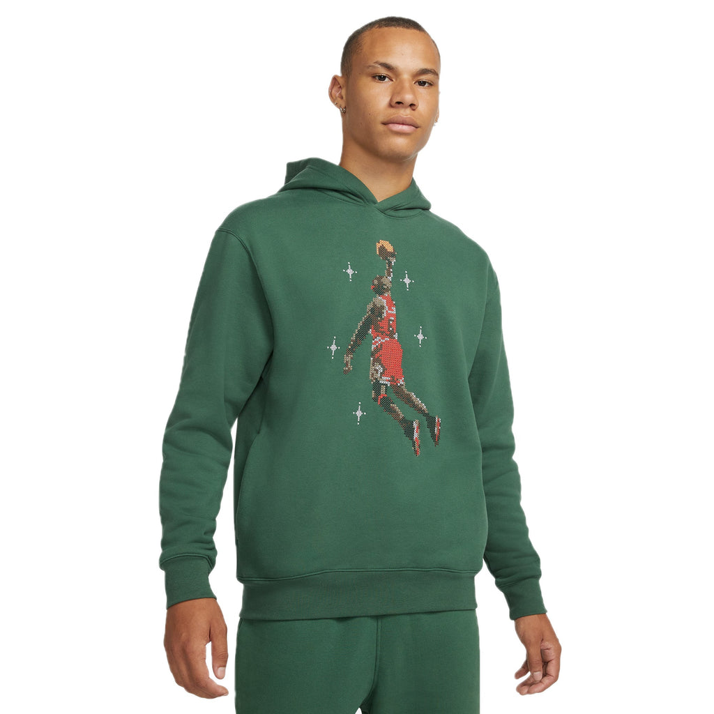 Оригінальна Mens Graphic Fleece Hoodie Noble Green Air jordan – боковий вид
