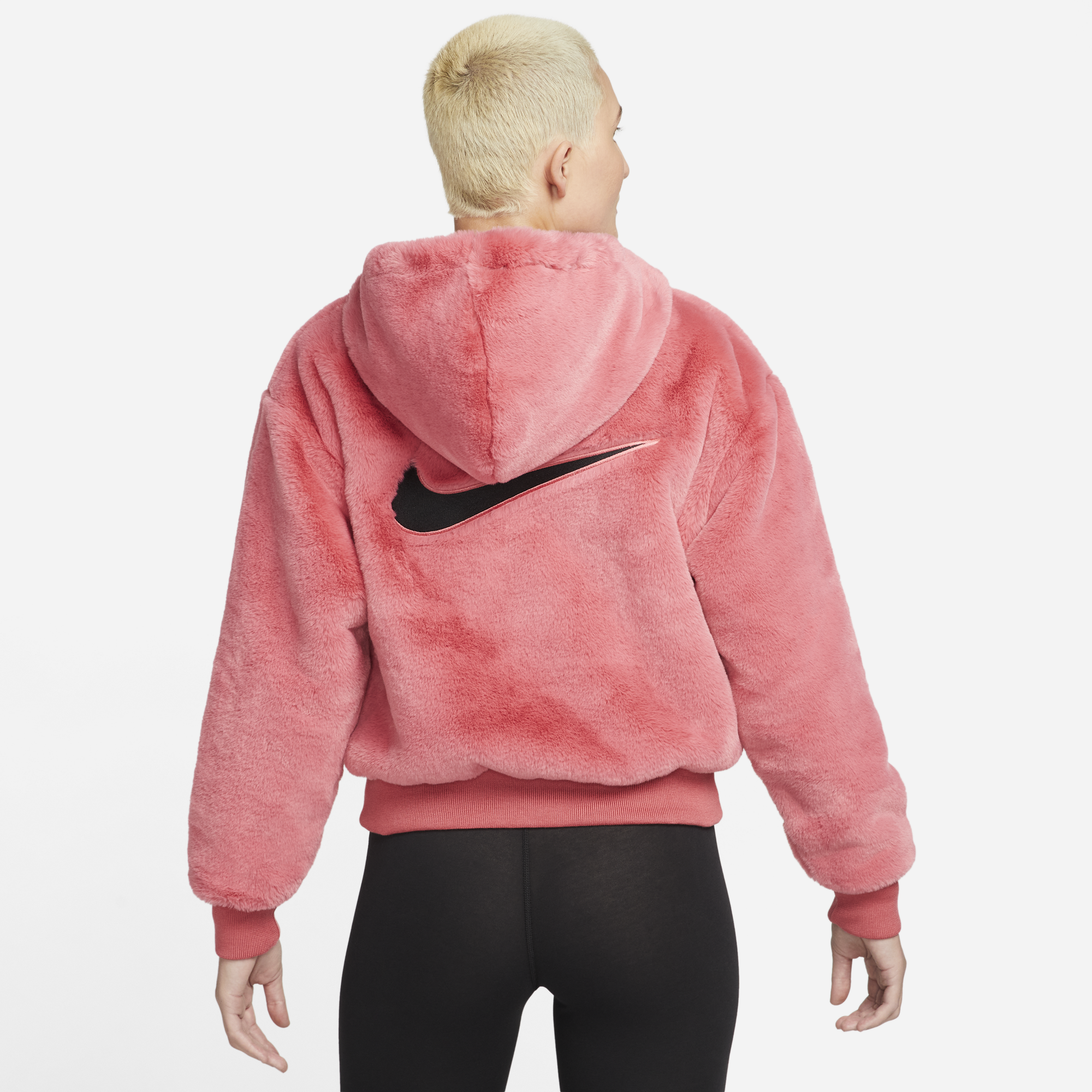 Womens Sportswear Essential Faux Fur Jacket Archaeo Pink Nike оригінал – Купити в Україні – детальний вид - NIKE