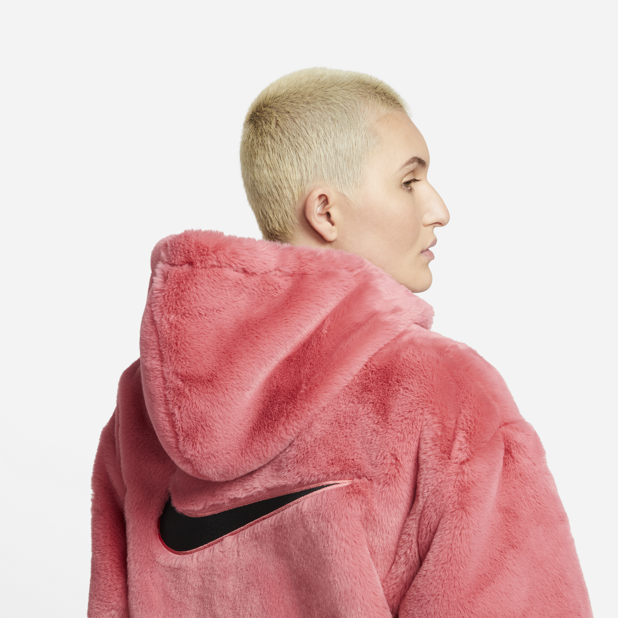 Womens Sportswear Essential Faux Fur Jacket Archaeo Pink Nike оригінал – Купити в Україні – збільшений вид - NIKE
