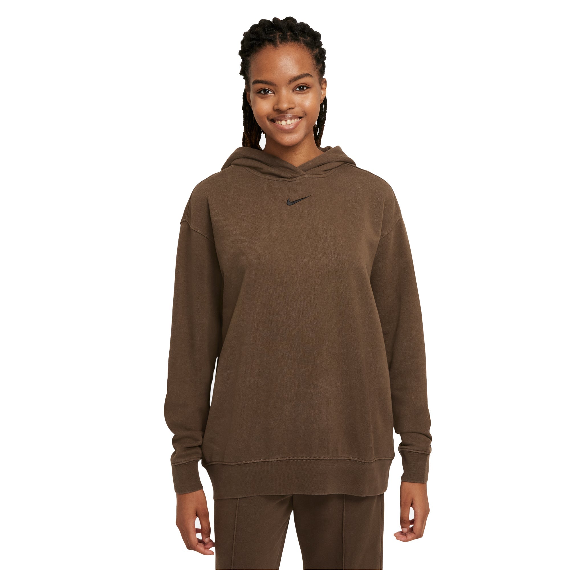 Оригінальна Womens Sportswear Washed Fleece Hoodie Ironstone Nike – вид ззаду - NIKE