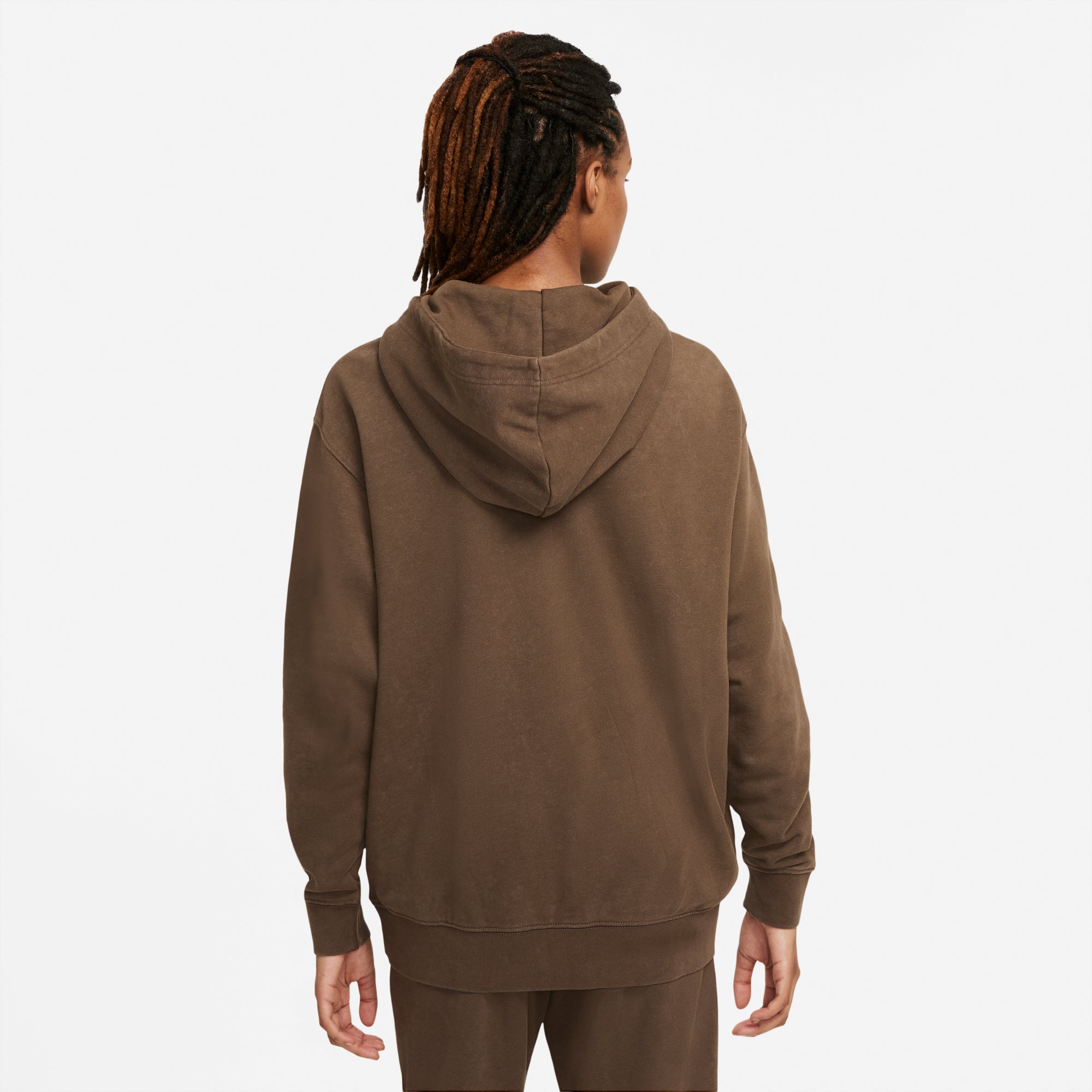 Оригінальна Womens Sportswear Washed Fleece Hoodie Ironstone Nike – детальний вид - NIKE