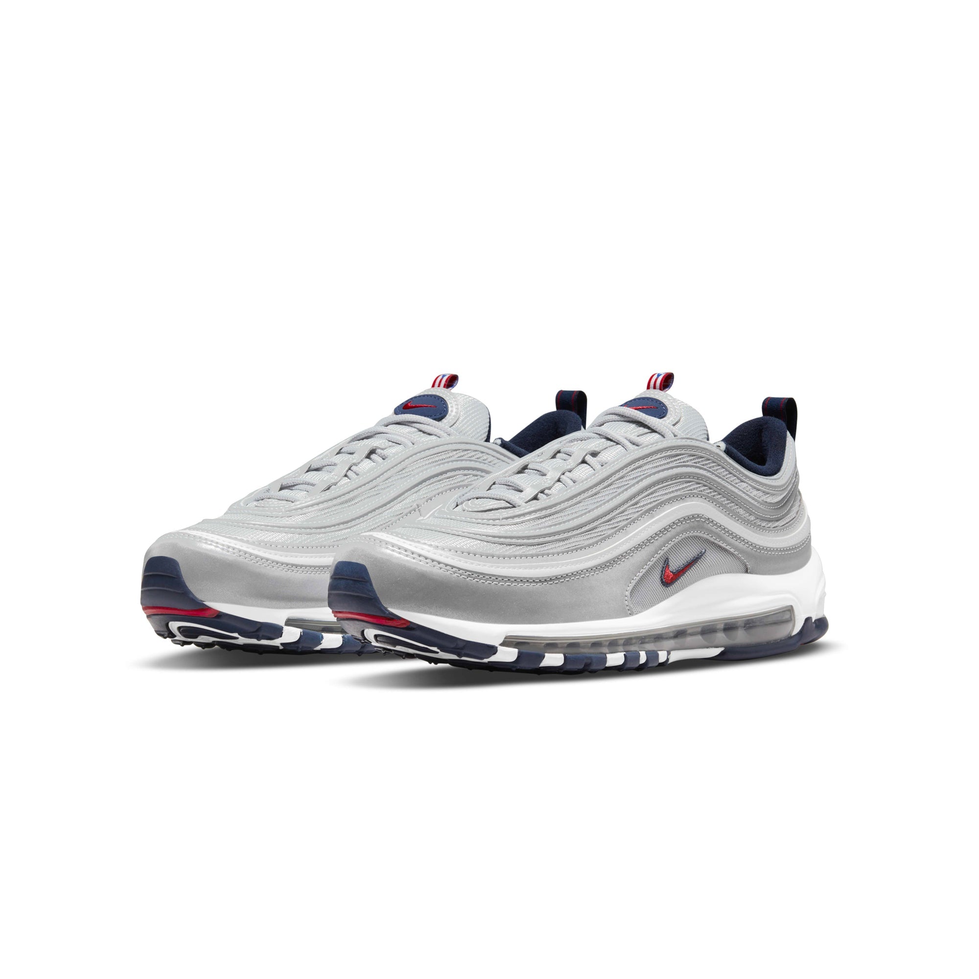 Mens Air Max 97 Puerto Rico Shoes Metallic Silver Nike – Гарантія оригінальності – вид ззаду
