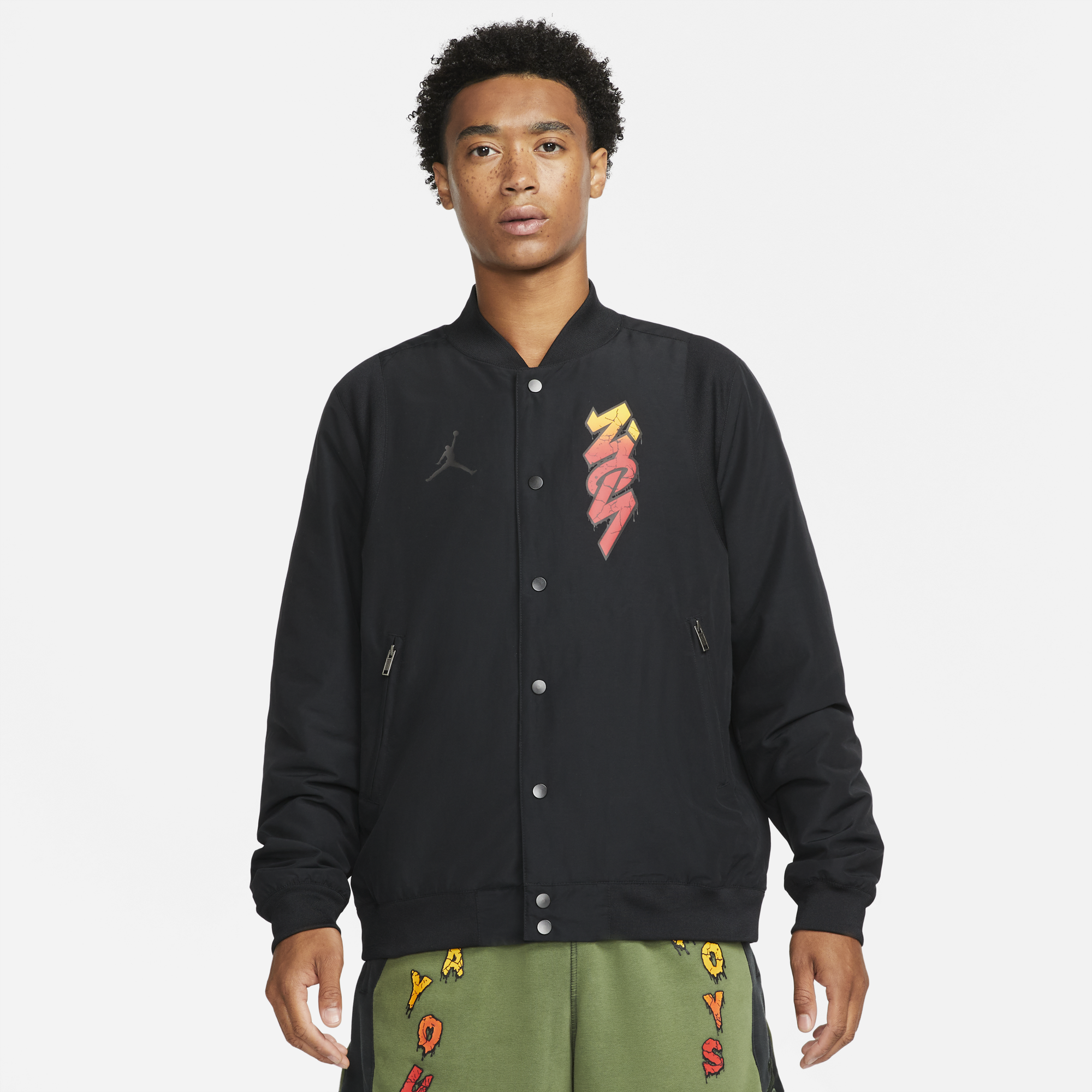 Оригінальна Jordan Mens Zion Flight Jacket Black Air jordan – вид ззаду