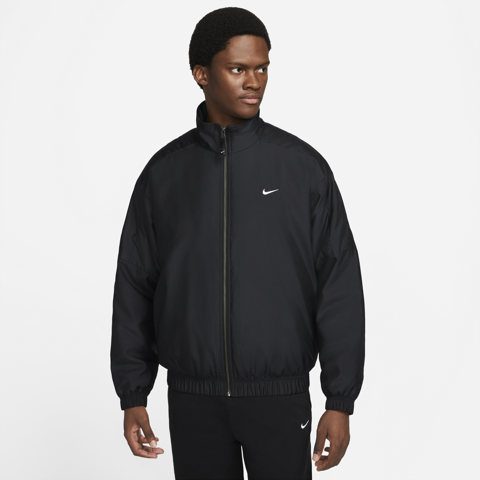 Mens Solo Swoosh Jacket Black Nike оригінал – Купити в Україні – вид ззаду - NIKE