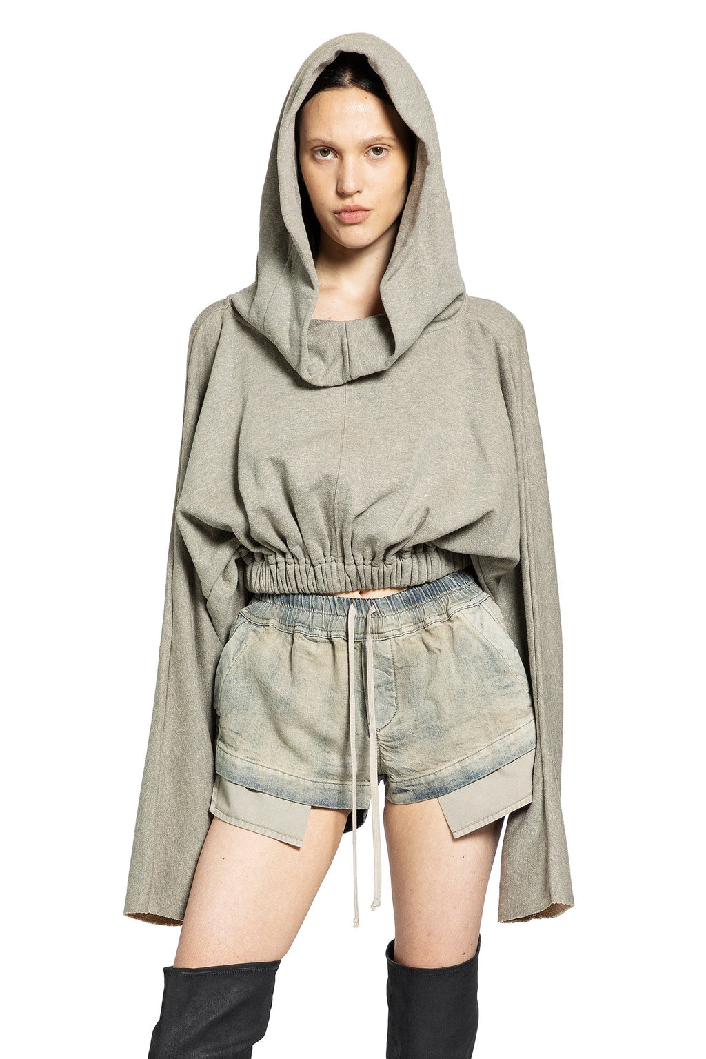 Cropped Hoodie Sweatshirt Rick owens – Гарантія оригінальності – боковий вид