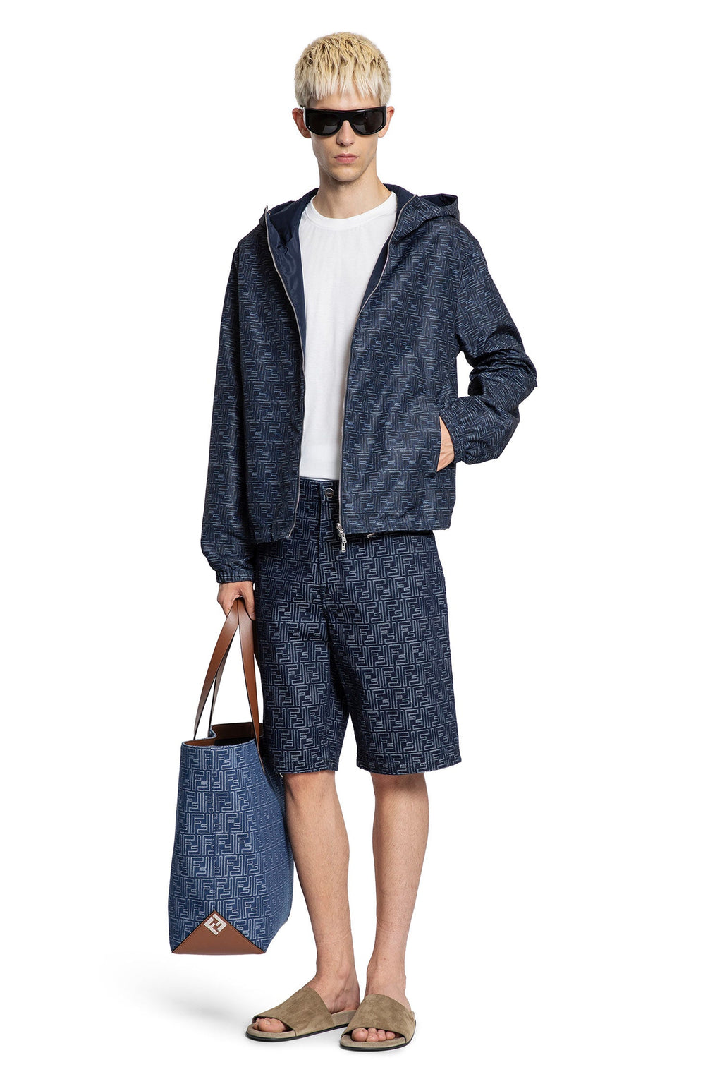 Denim Effect Ff Windbreaker Fendi – Гарантія оригінальності – боковий вид