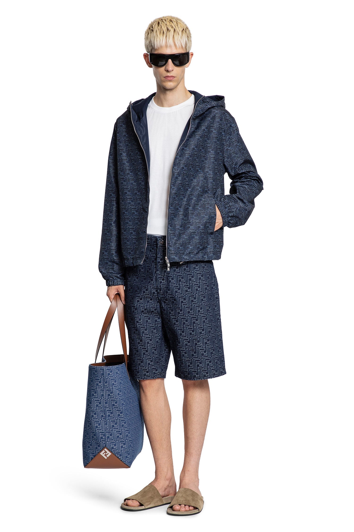 Denim Effect Ff Windbreaker Fendi – Гарантія оригінальності – боковий вид