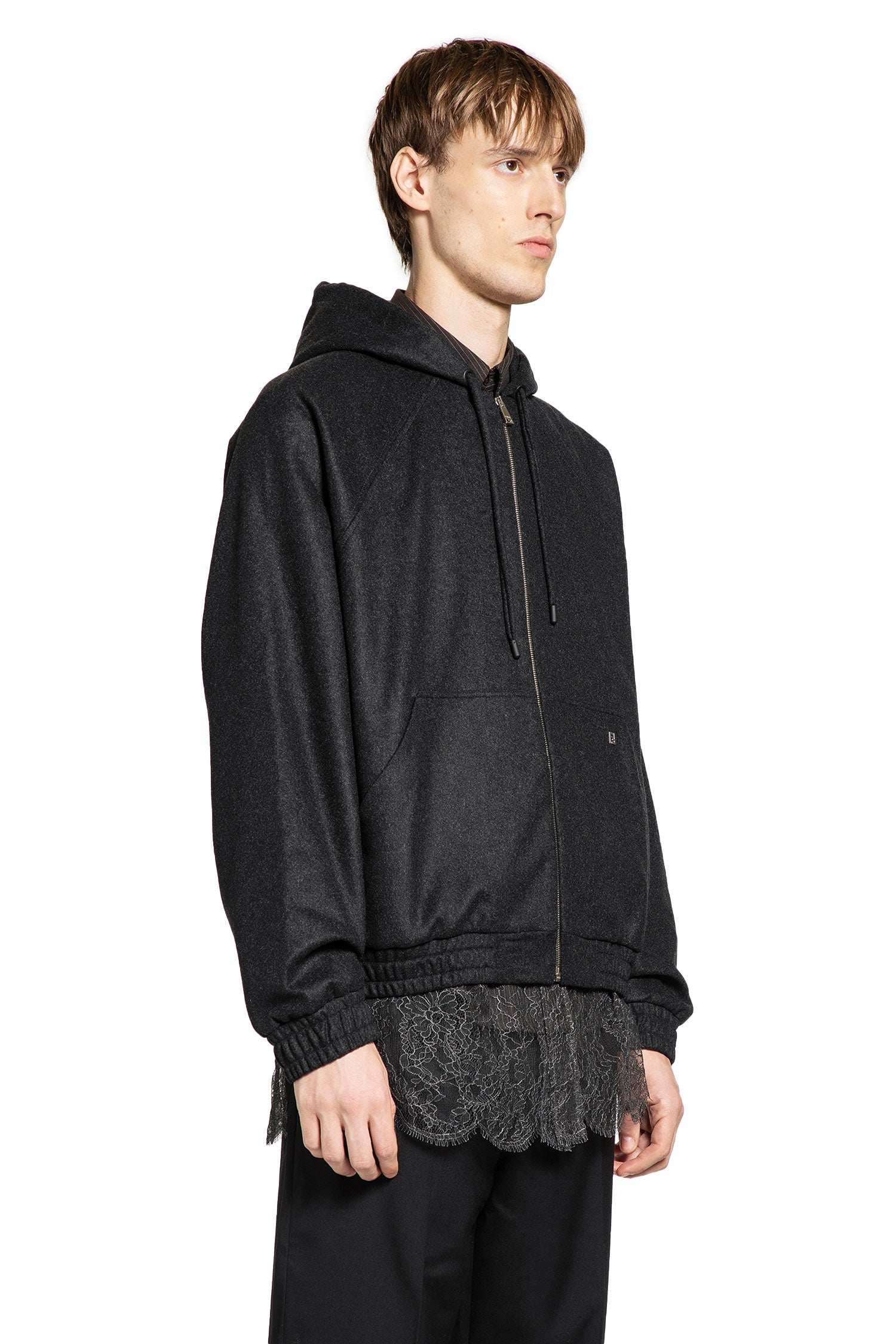 Оригінальна Cashmere Zip-Up Hoodie Fendi – детальний вид