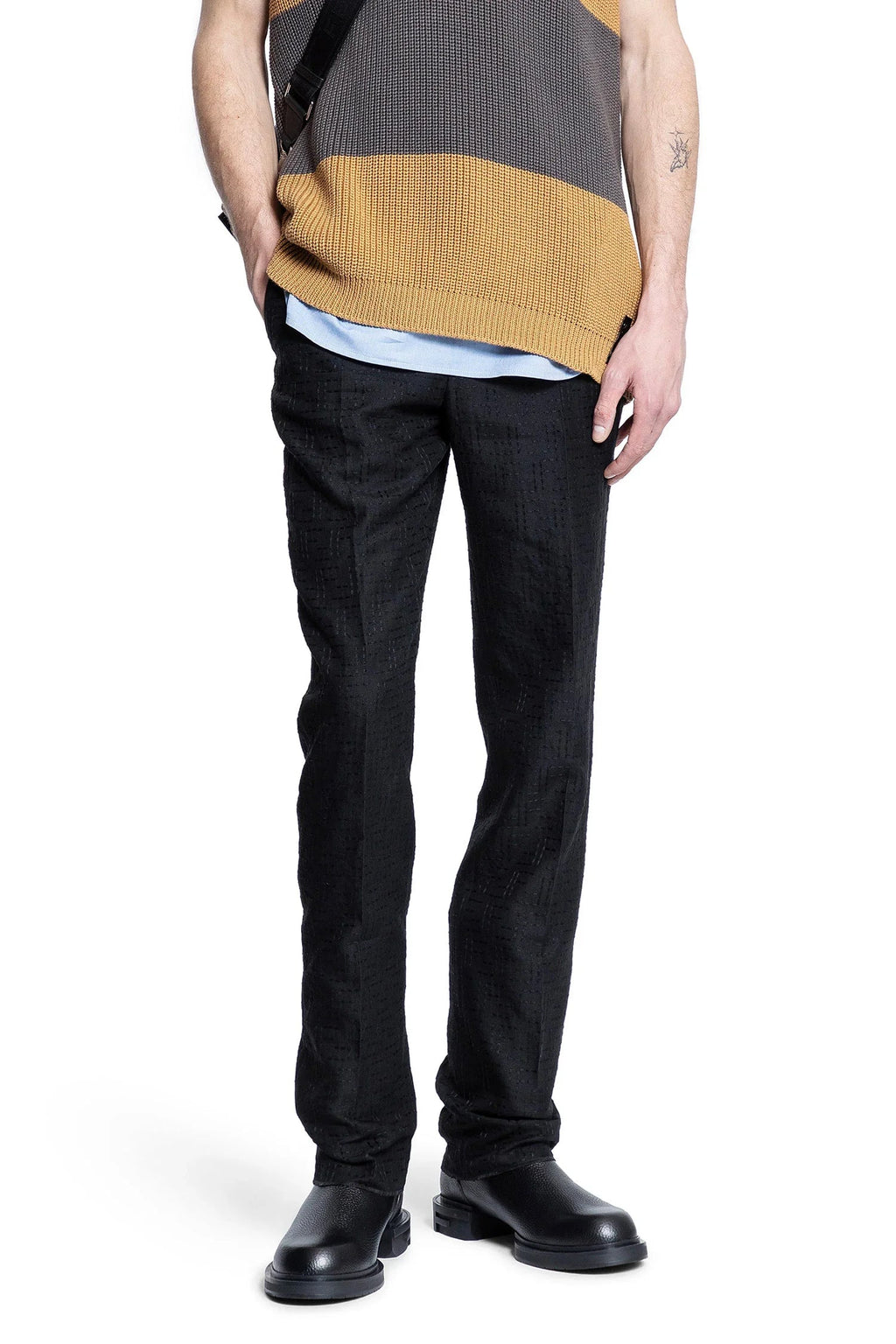 Оригінальна Ff Linen Tailored Trousers Fendi – боковий вид