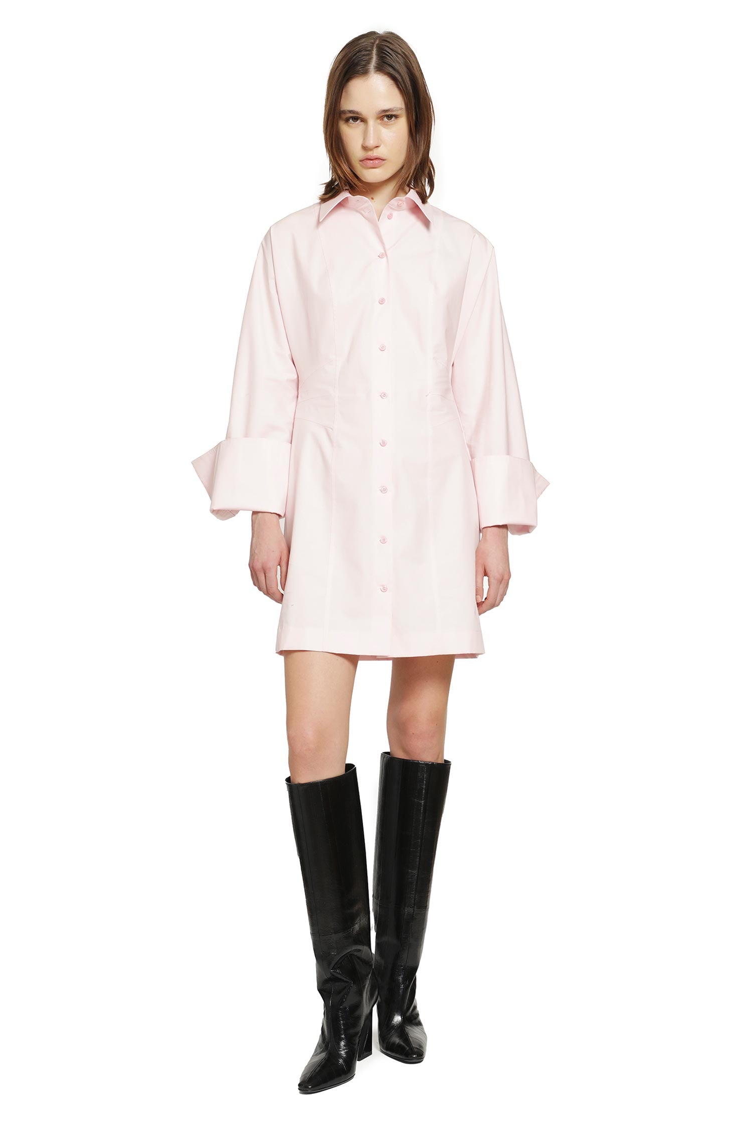 Оригінальна Cotton Poplin Shirt Dress Fendi – боковий вид