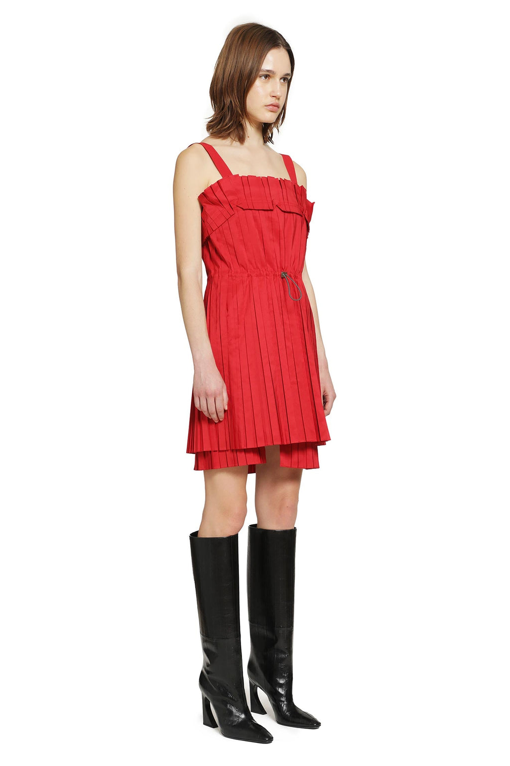 Оригінальна Pleated Faille Mini Dress Fendi – вид ззаду