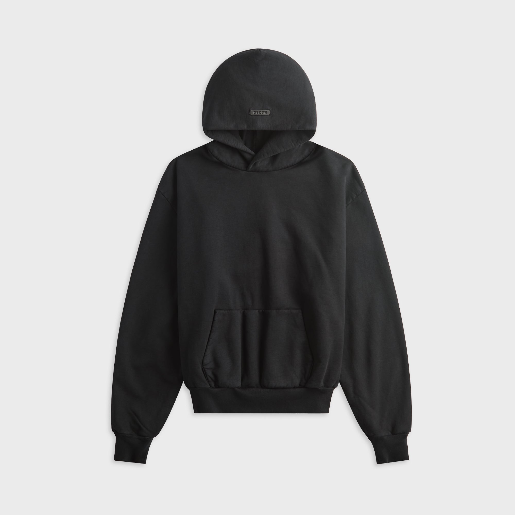 Sunfaded Classic Half Raglan Hoodie Black Fear of god – Гарантія оригінальності – боковий вид - FEAR OF GOD