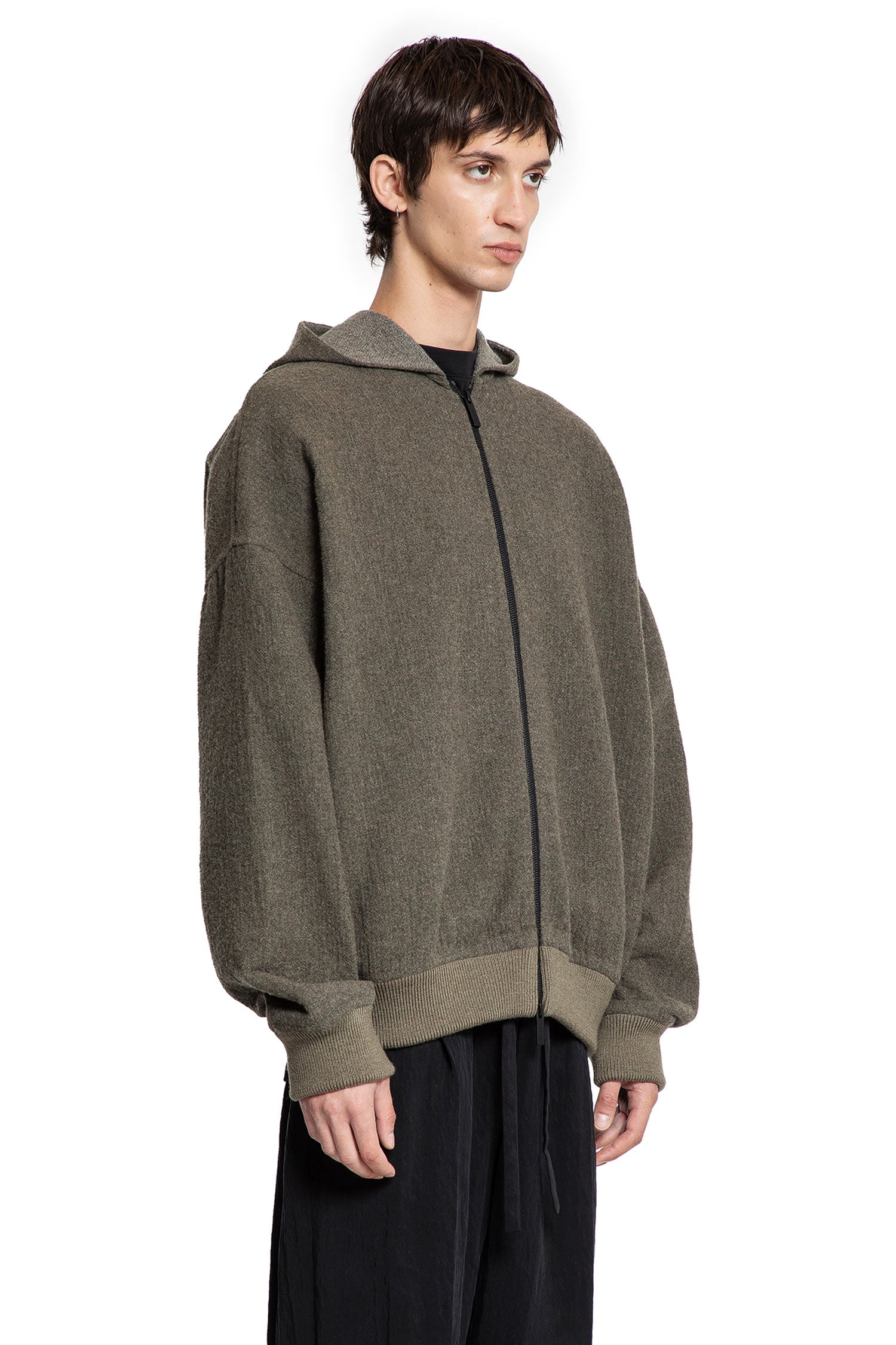 Double Wool Zip-Up Hoodie Fear of god – Гарантія оригінальності – детальний вид - FEAR OF GOD