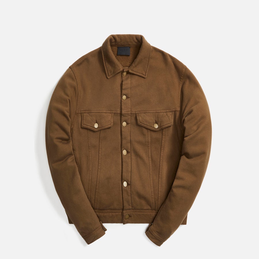 Fleece Trucker Jacket Brown Fear of god – Гарантія оригінальності – боковий вид