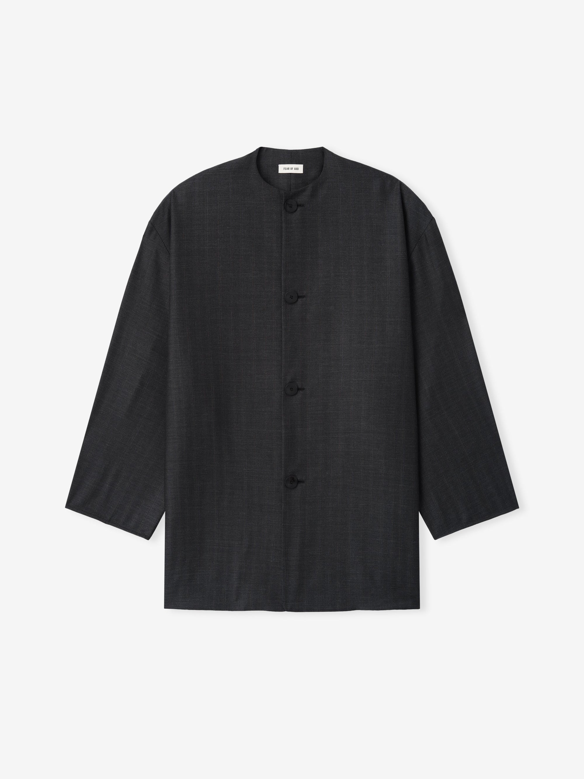 Оригінальна Grey Striped Wool Collarless Sport Jacket Fear of god – детальний вид