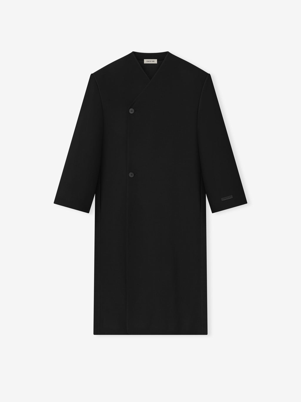 Double Weave Wool Double Breasted Lapelless Coat Fear of god – Гарантія оригінальності – детальний вид