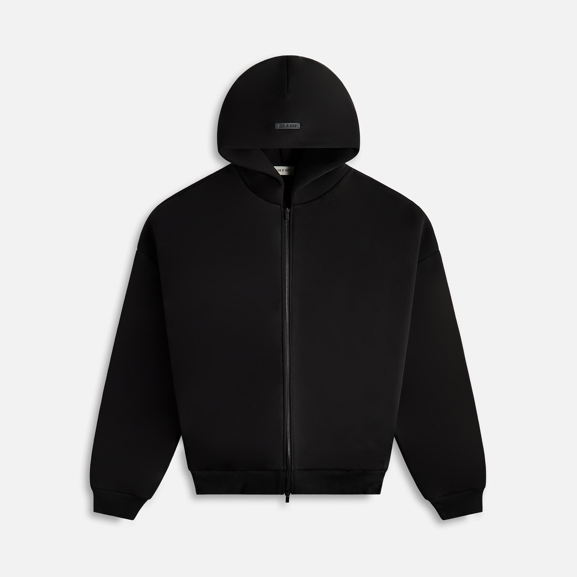 Full Zip Hoodie Black Fear of god – Гарантія оригінальності – боковий вид - FEAR OF GOD