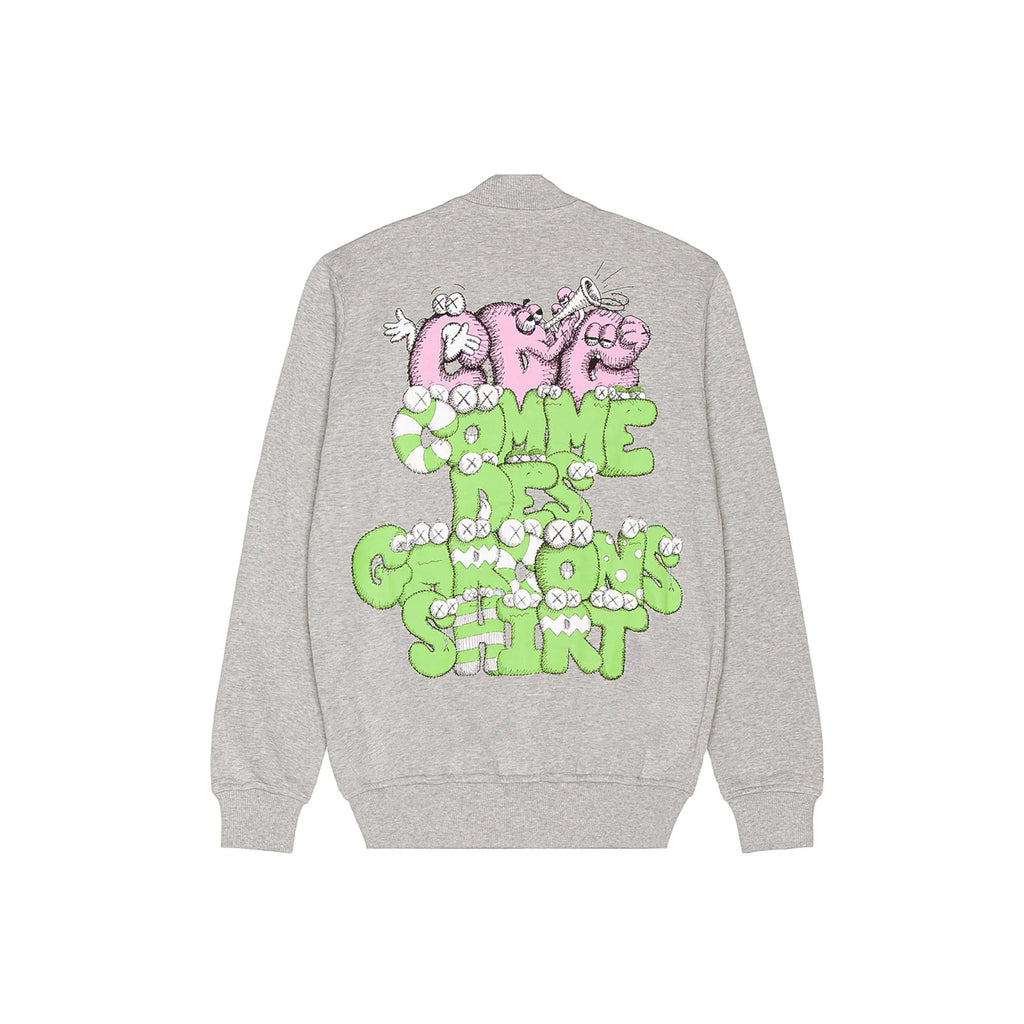 Оригінальна Cdg Shirt Mens Kaws Print Track Top Grey Comme des garcons – вид ззаду
