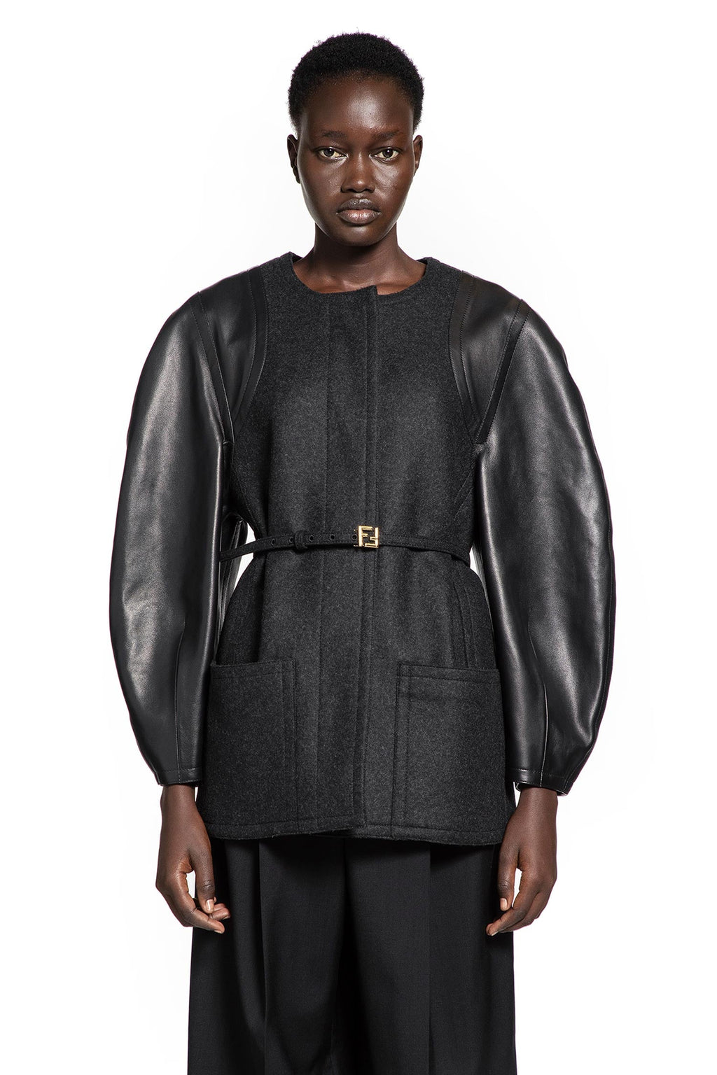 Felt And Leather Jacket Fendi оригінал – Купити в Україні – вид ззаду