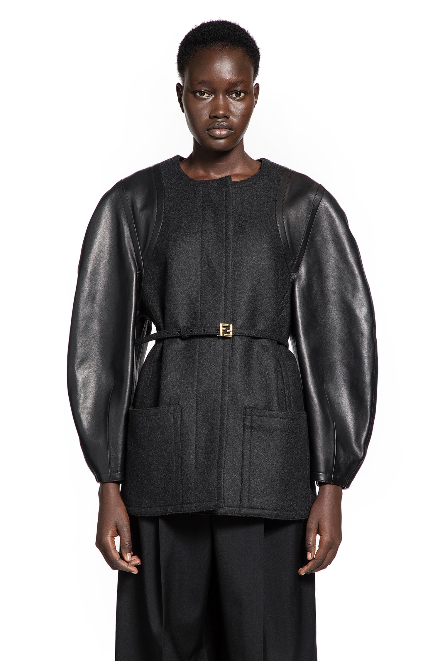 Felt And Leather Jacket Fendi оригінал – Купити в Україні – вид ззаду