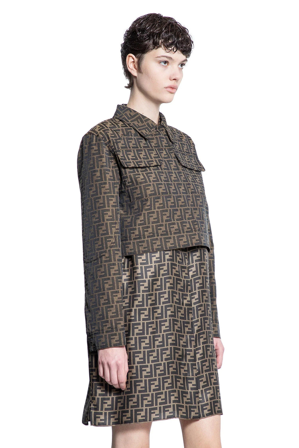 Оригінальна Cropped Ff Canvas Blouson Fendi – вид ззаду