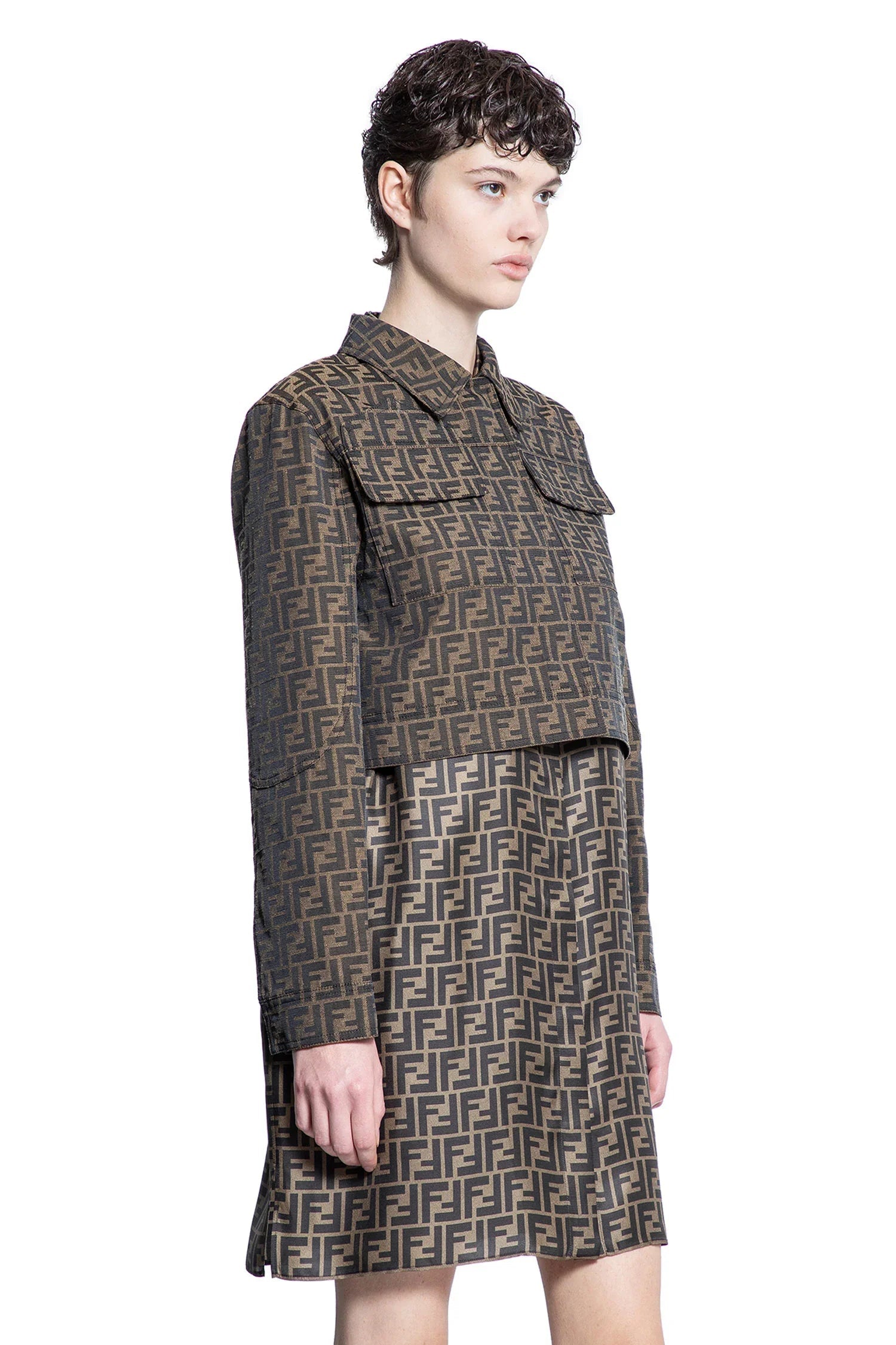 Оригінальна Cropped Ff Canvas Blouson Fendi – вид ззаду