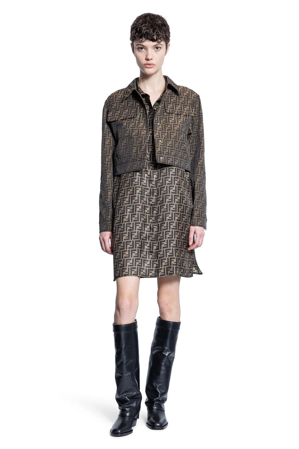 Оригінальна Cropped Ff Canvas Blouson Fendi – збільшений вид
