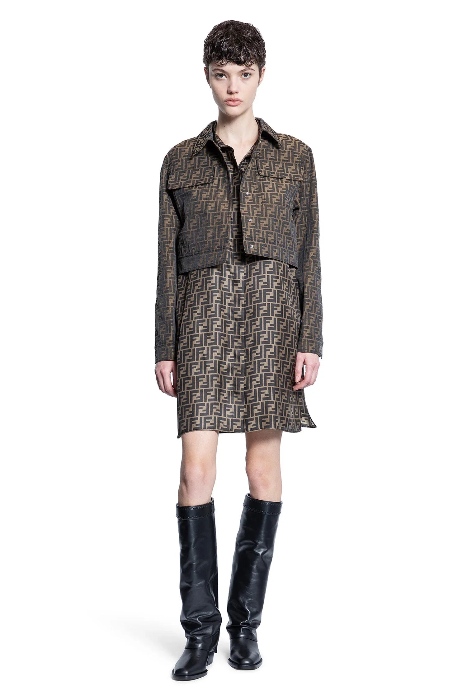 Оригінальна Cropped Ff Canvas Blouson Fendi – збільшений вид