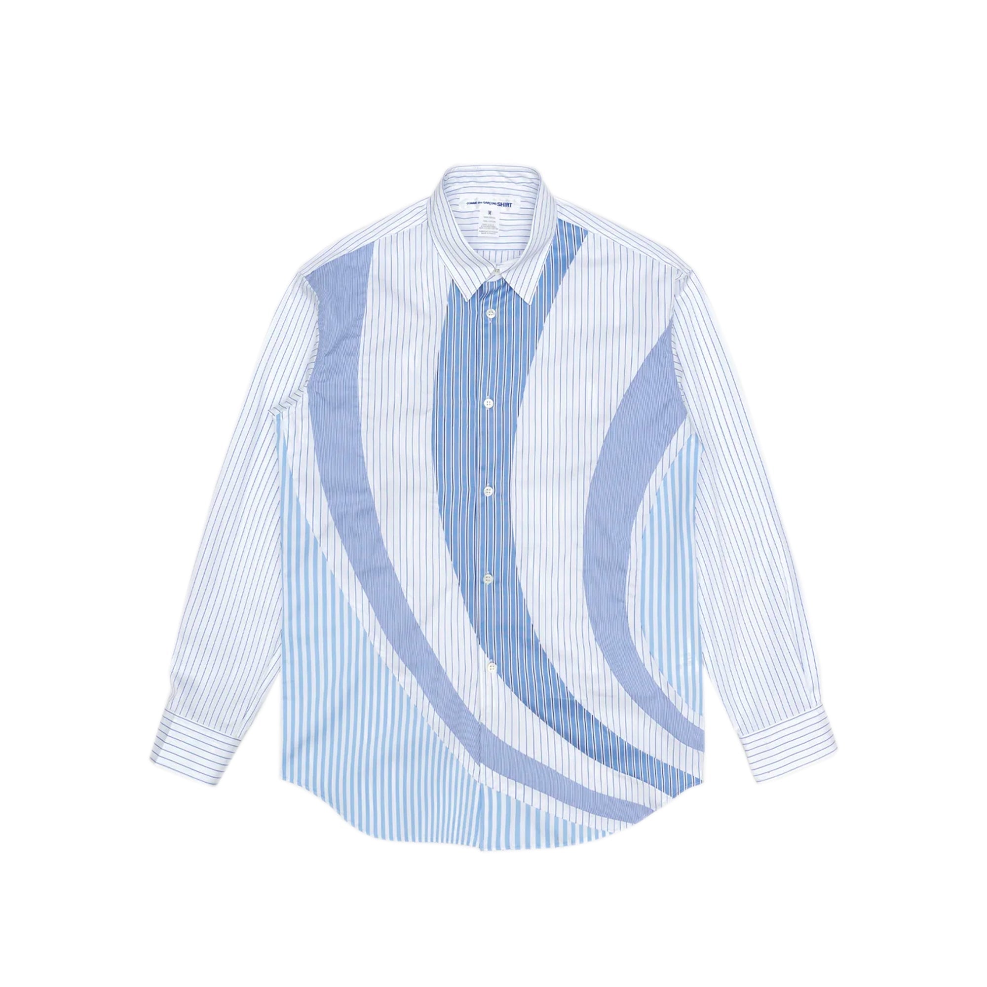 Mens Cotton Poplin Stripe Shirt Comme des garcons – Гарантія оригінальності – боковий вид