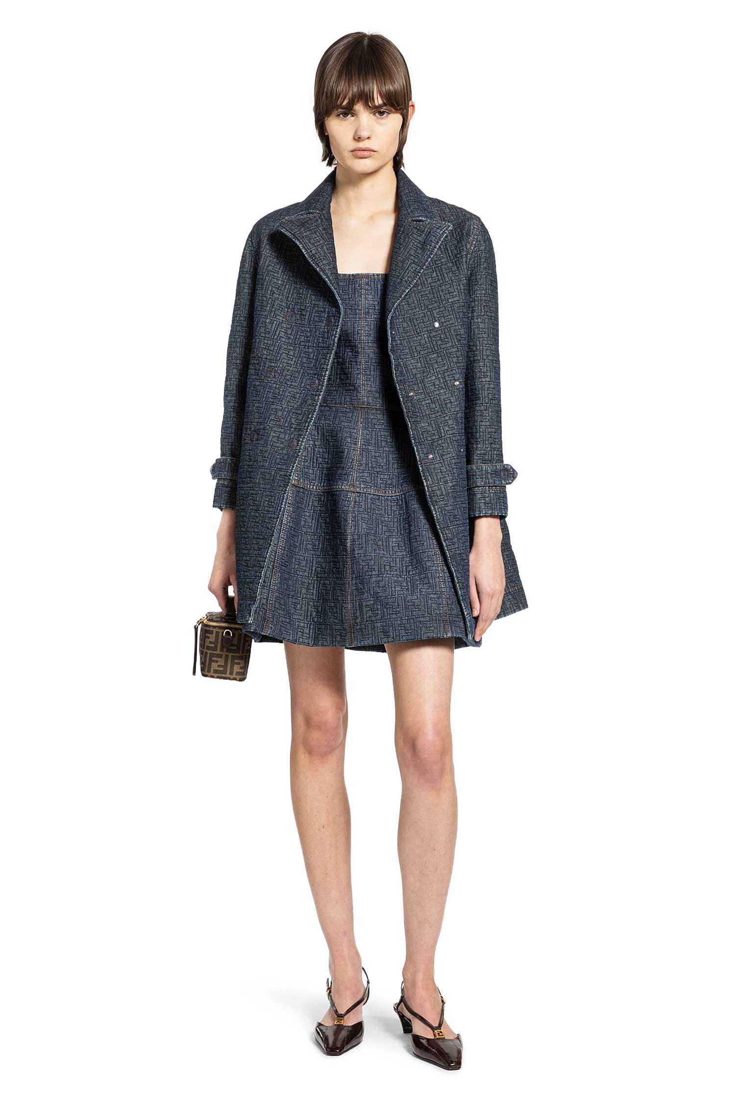 Оригінальна Ff Denim Mini Dress Fendi – боковий вид