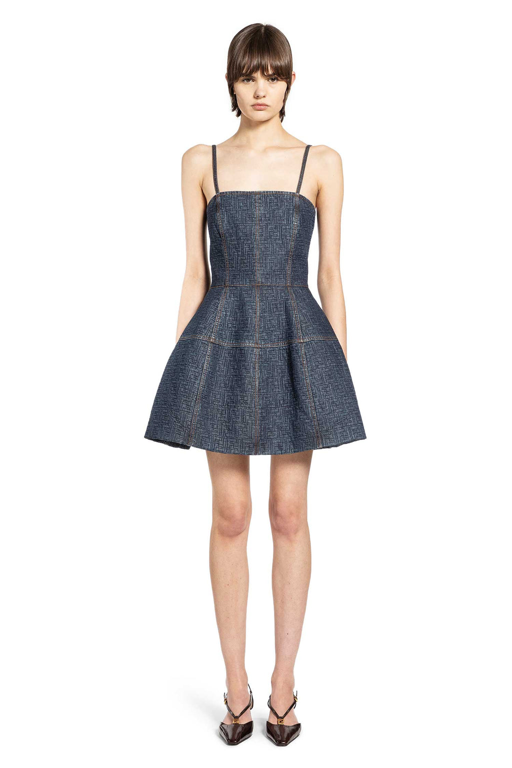 Оригінальна Ff Denim Mini Dress Fendi – вид ззаду