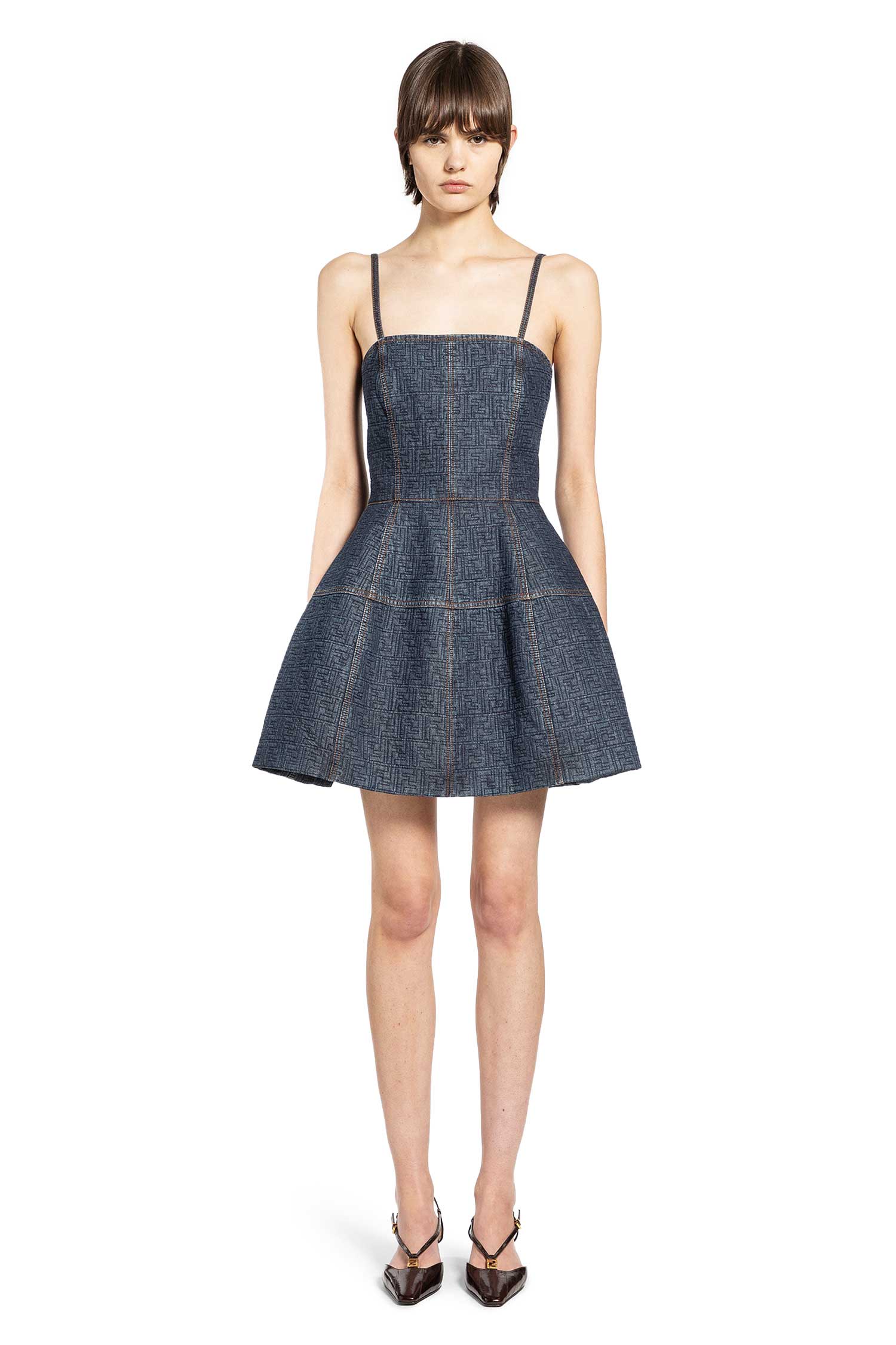 Оригінальна Ff Denim Mini Dress Fendi – вид ззаду