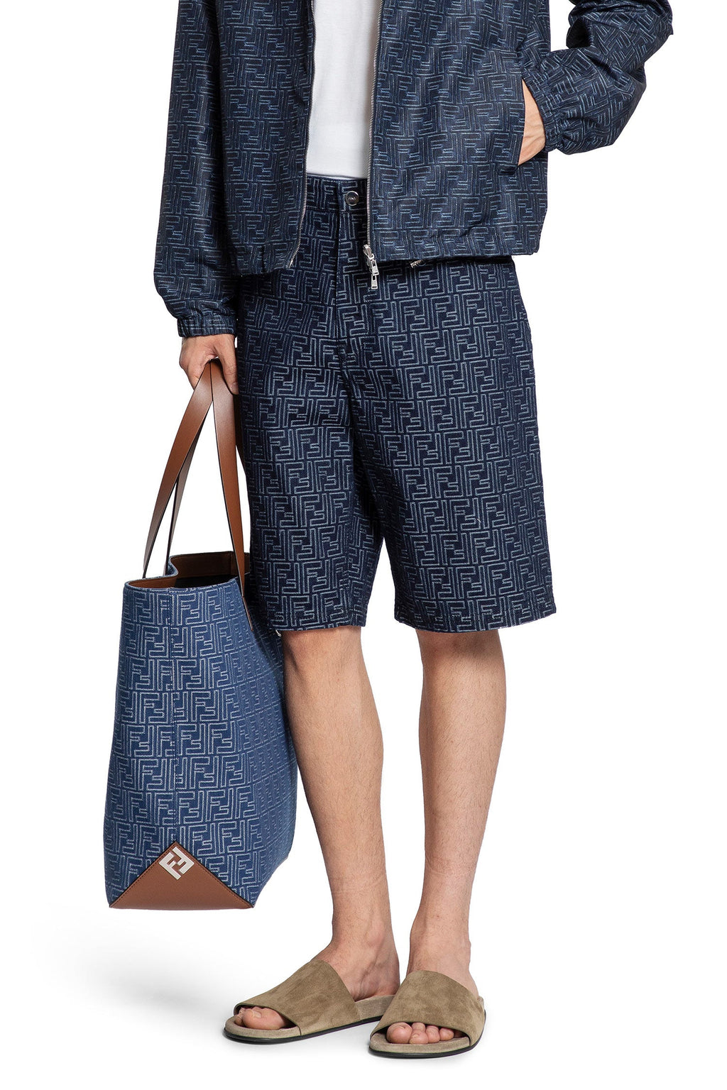 Ff Jacquard Denim 5 Pocket Shorts Fendi – Гарантія оригінальності – боковий вид