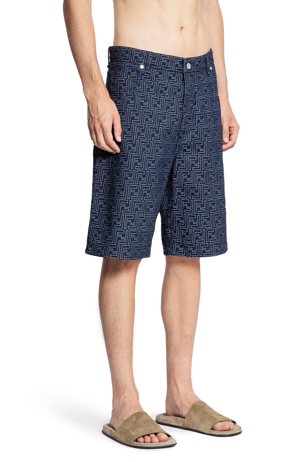 Ff Jacquard Denim 5 Pocket Shorts Fendi – Гарантія оригінальності – детальний вид