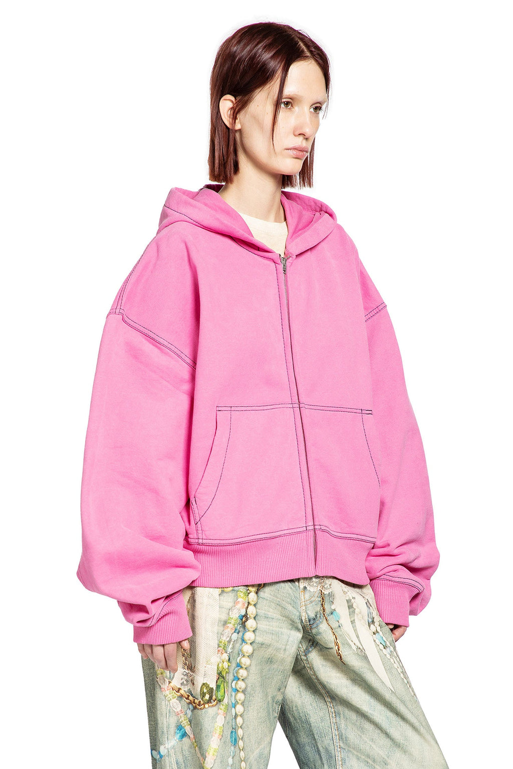 Оригінальна Signature Logo Zip-Up Hoodie Acne studios – детальний вид