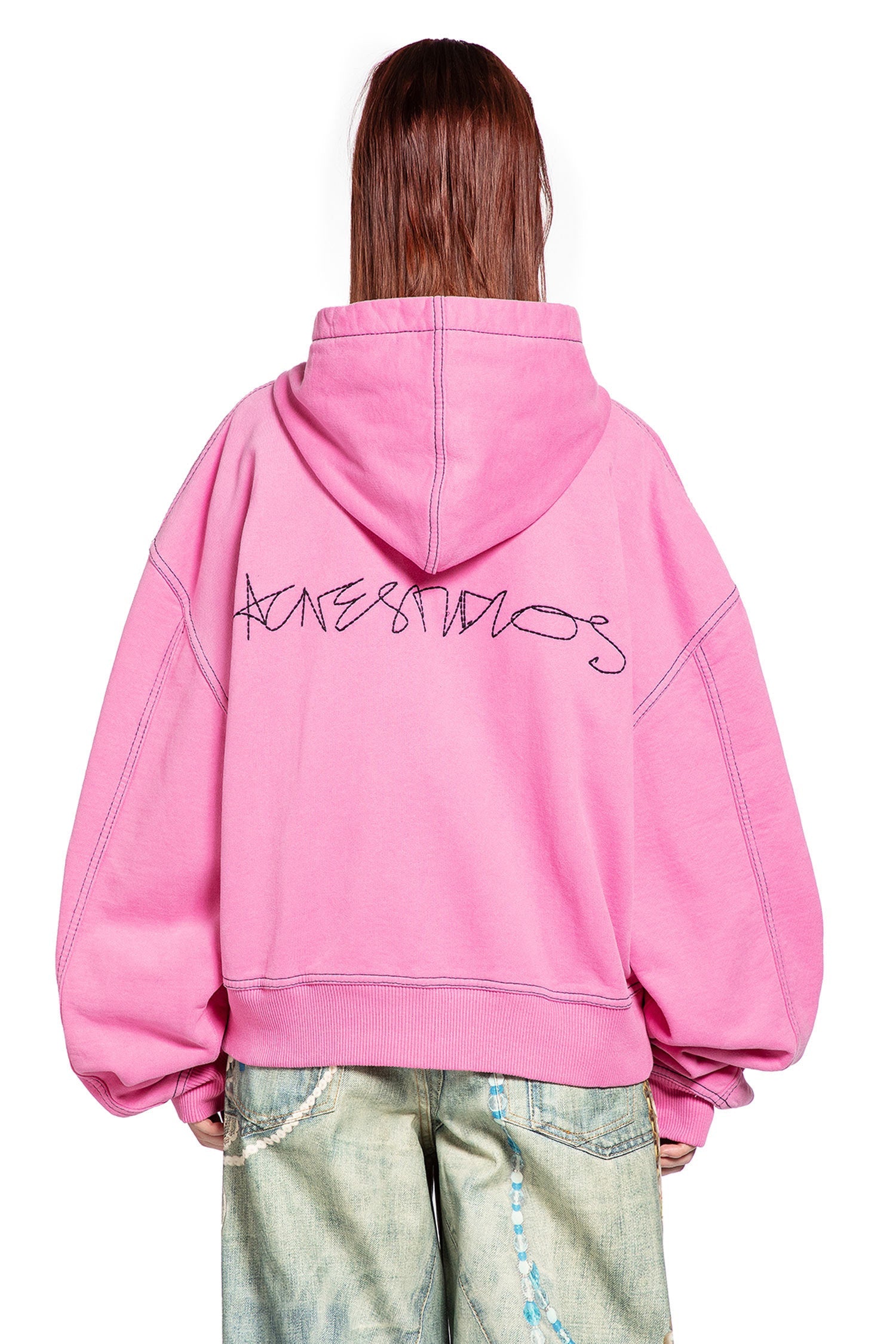 Оригінальна Signature Logo Zip-Up Hoodie Acne studios – збільшений вид