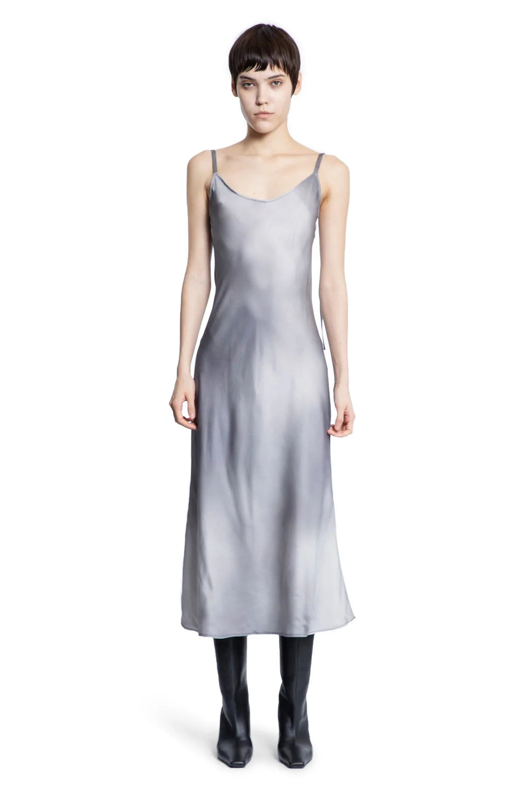 Vestito sottoveste in raso fluido stampato - ACNE STUDIOS