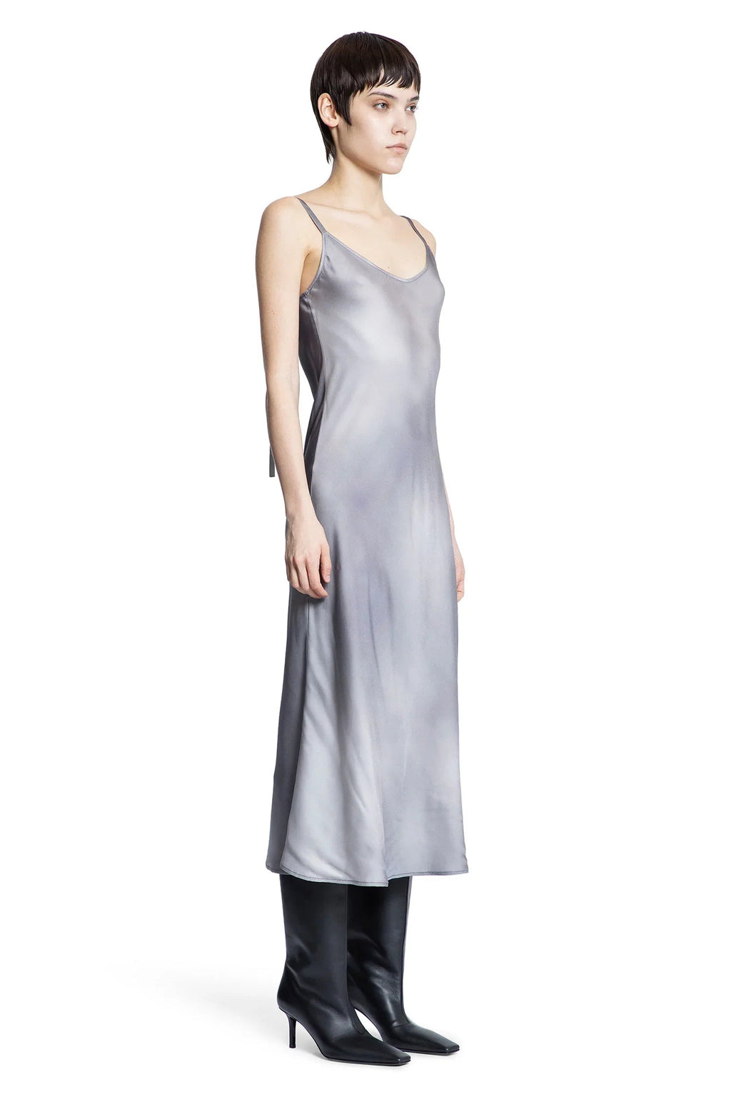 Vestito sottoveste in raso fluido stampato - ACNE STUDIOS