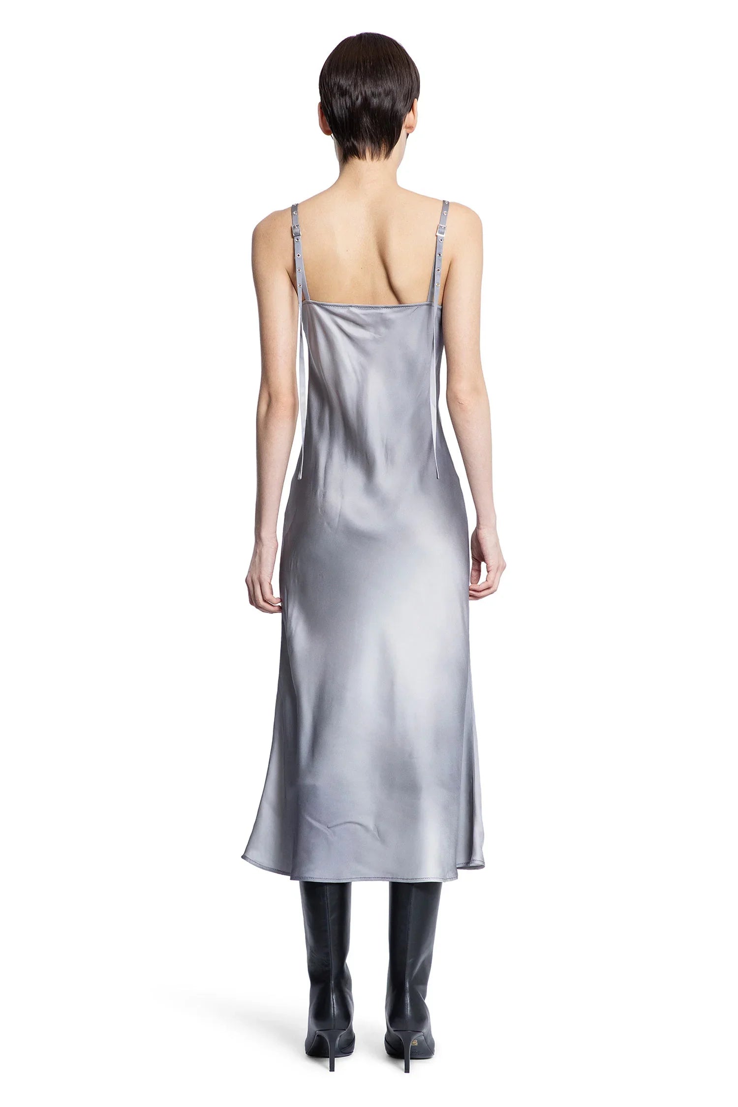 Vestito sottoveste in raso fluido stampato - ACNE STUDIOS
