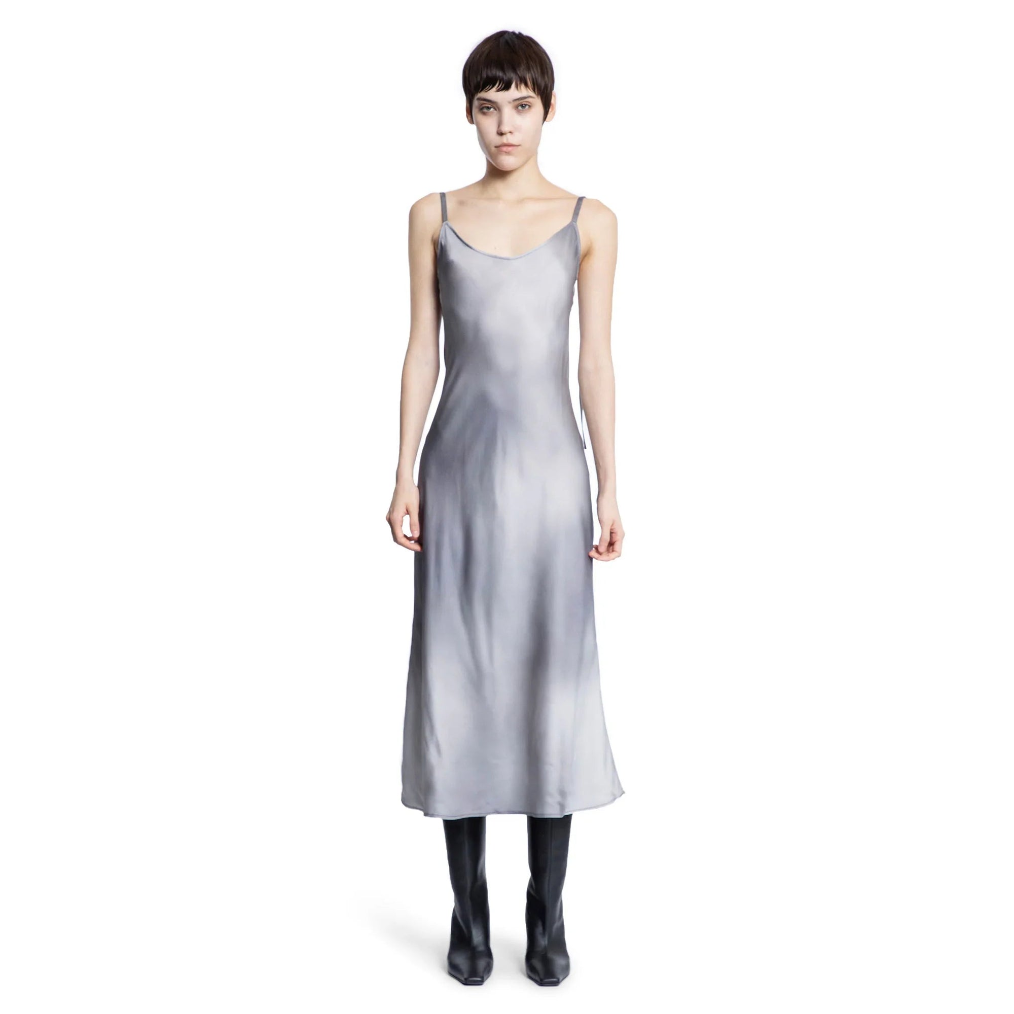 Vestito sottoveste in raso fluido stampato - ACNE STUDIOS