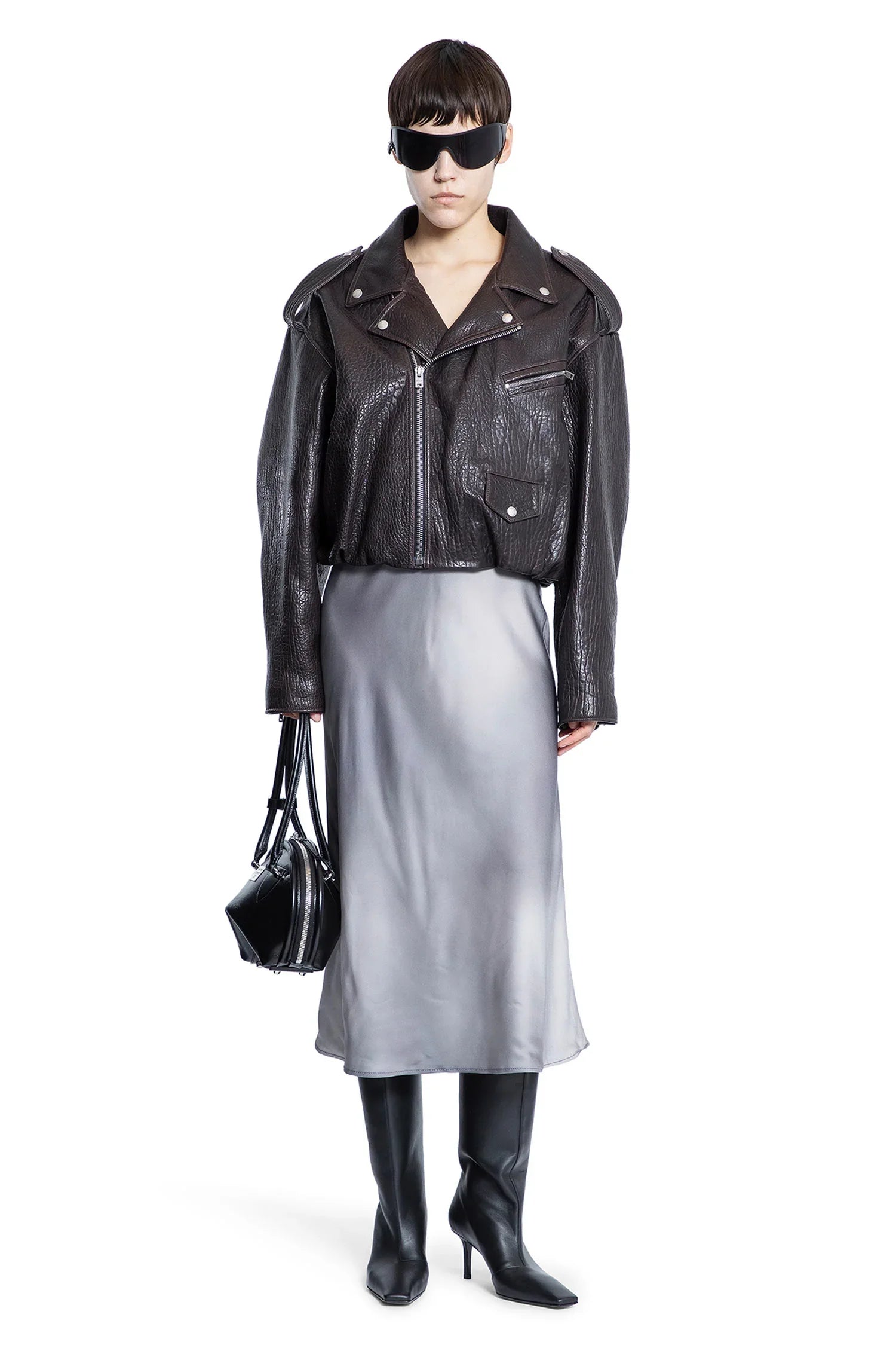 Vestito sottoveste in raso fluido stampato - ACNE STUDIOS