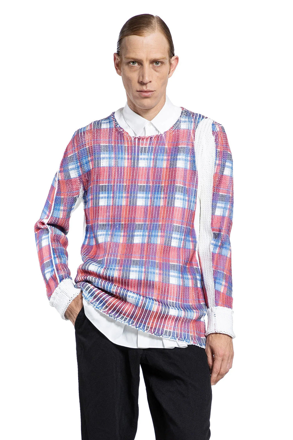 Man Red Shirts Comme des garcons – Гарантія оригінальності – боковий вид